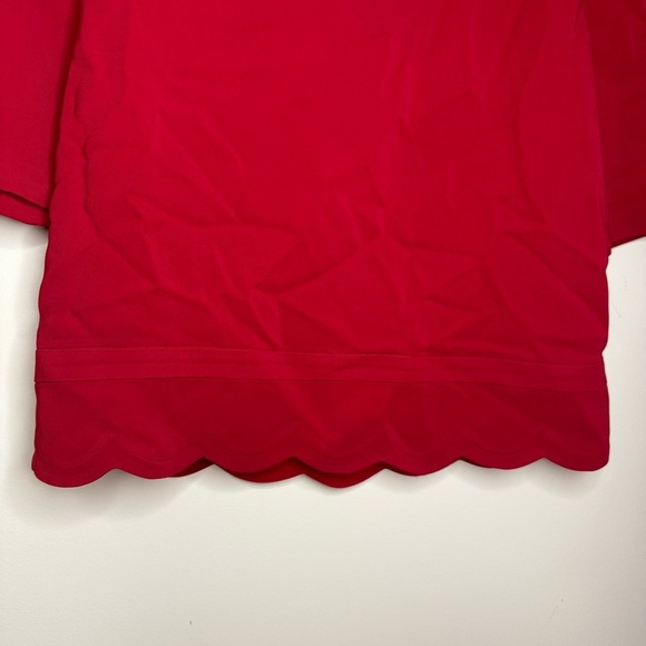 A.L.C. Eve Scalloped Edge Valentine’s Day Romantic Red Bell Sleeve Mini Dress - Picture 5 of 12